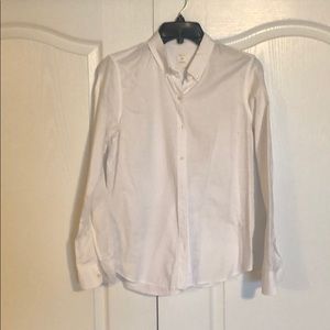 Cotton white fitted boyfriend button down